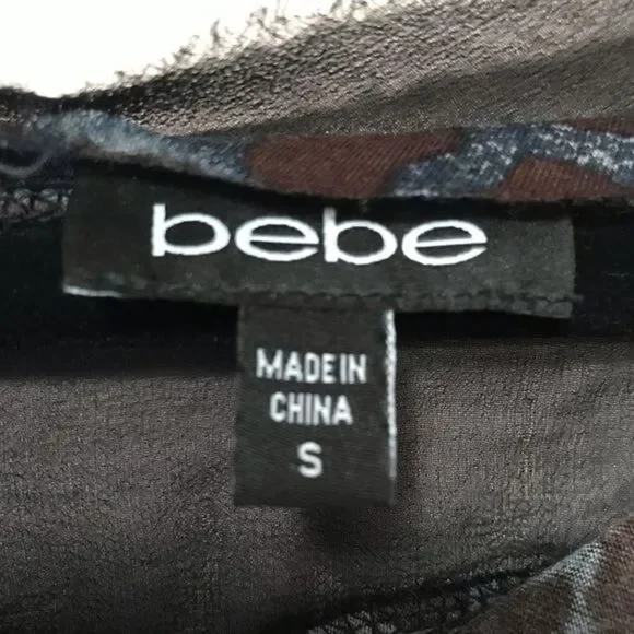 NWOT. BEBE Leopard Top. Size Small. 100% Silk. - Picture 6 of 6